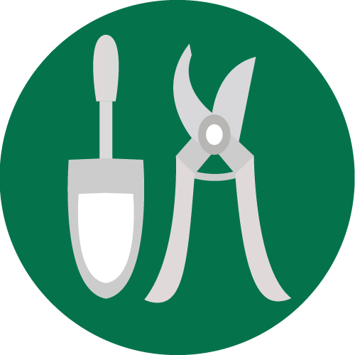 icon of a shovel and pruners