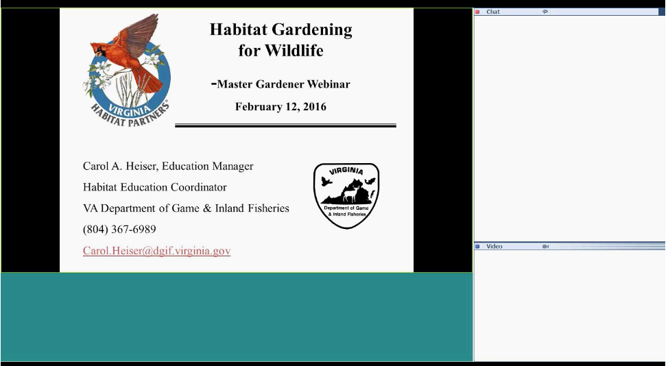 habitat gardening webinar intro slide