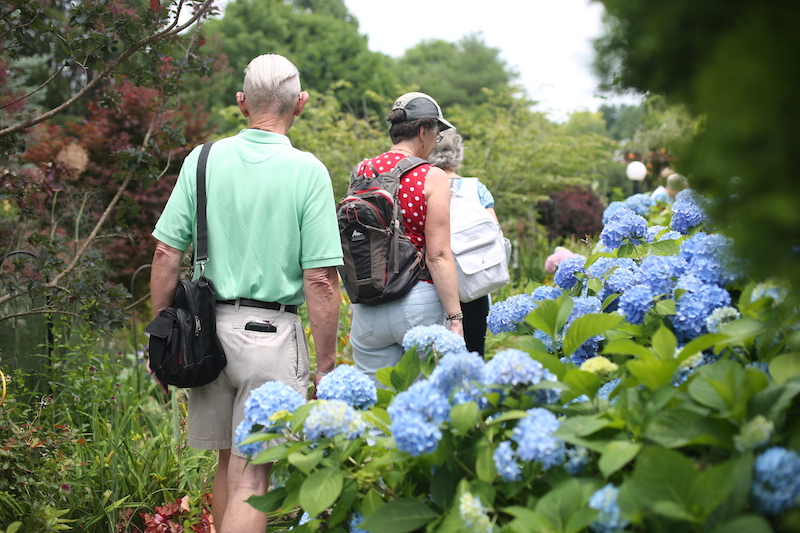 master gardeners walking through garden