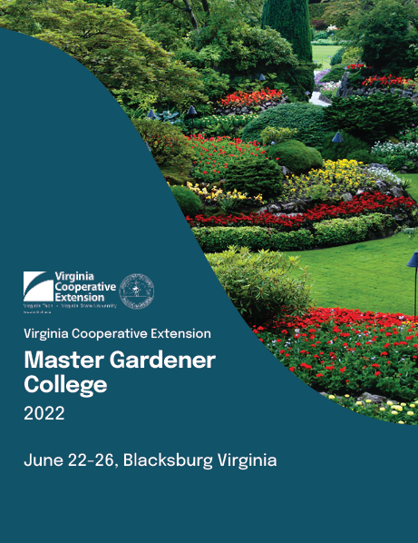 cover of EMGC 2022 program with title Master Gardener College 2022